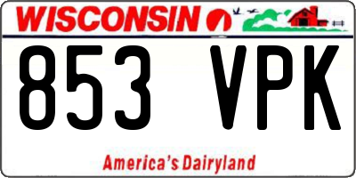 WI license plate 853VPK