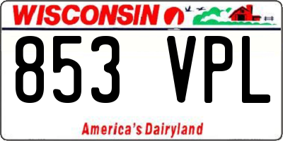 WI license plate 853VPL
