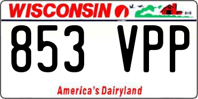 WI license plate 853VPP