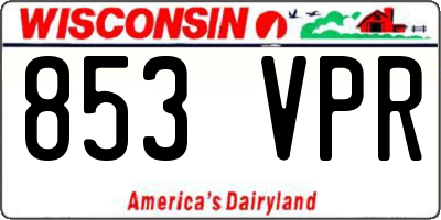 WI license plate 853VPR