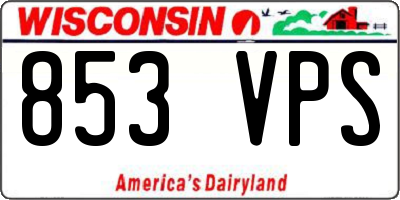WI license plate 853VPS