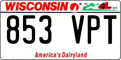 WI license plate 853VPT