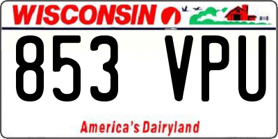 WI license plate 853VPU