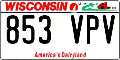WI license plate 853VPV