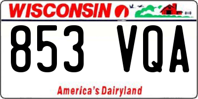 WI license plate 853VQA