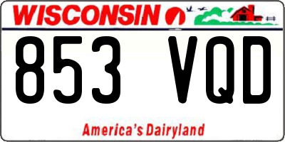 WI license plate 853VQD