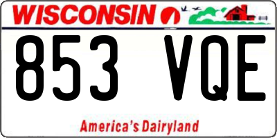 WI license plate 853VQE