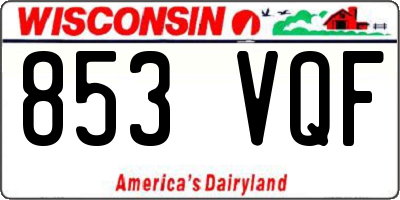 WI license plate 853VQF
