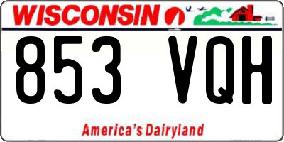 WI license plate 853VQH