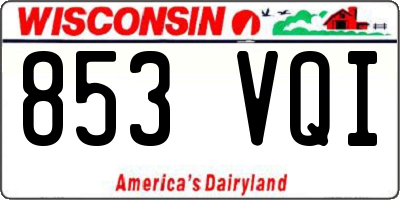 WI license plate 853VQI