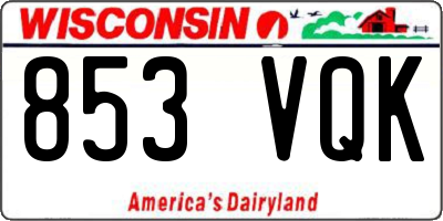 WI license plate 853VQK