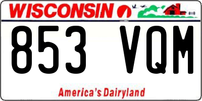 WI license plate 853VQM