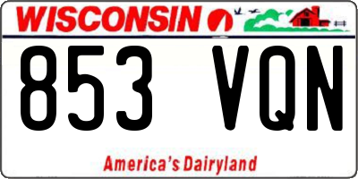 WI license plate 853VQN