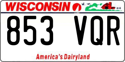 WI license plate 853VQR