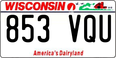 WI license plate 853VQU