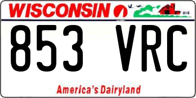 WI license plate 853VRC
