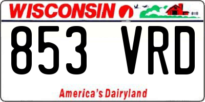 WI license plate 853VRD