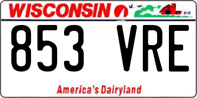 WI license plate 853VRE