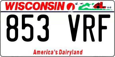 WI license plate 853VRF