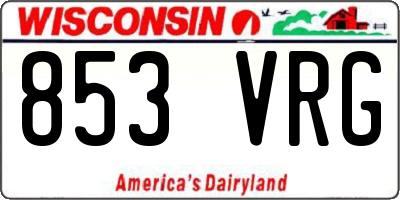 WI license plate 853VRG