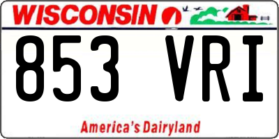 WI license plate 853VRI