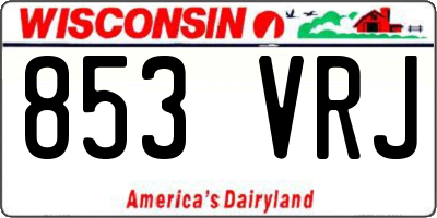 WI license plate 853VRJ