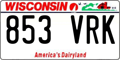 WI license plate 853VRK
