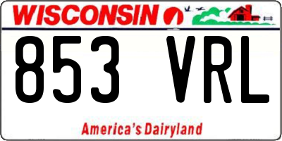 WI license plate 853VRL