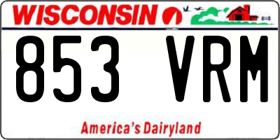 WI license plate 853VRM