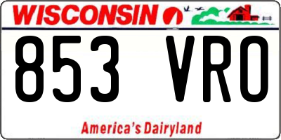 WI license plate 853VRO