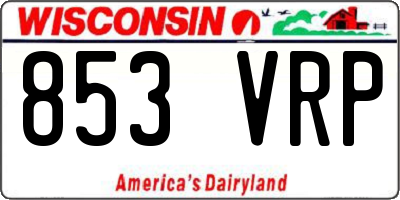 WI license plate 853VRP
