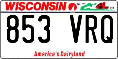 WI license plate 853VRQ