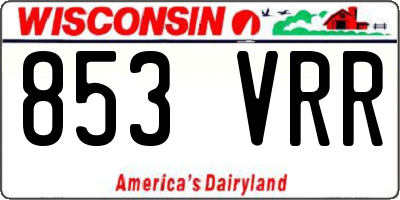 WI license plate 853VRR