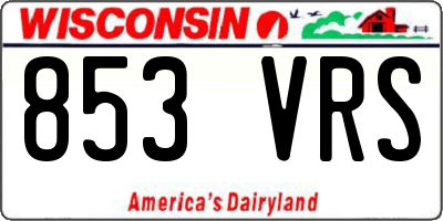 WI license plate 853VRS