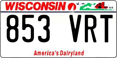 WI license plate 853VRT