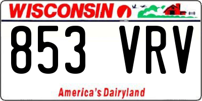 WI license plate 853VRV