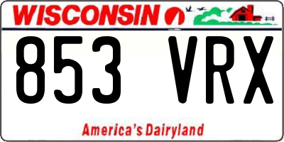 WI license plate 853VRX