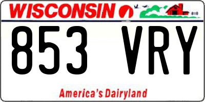 WI license plate 853VRY