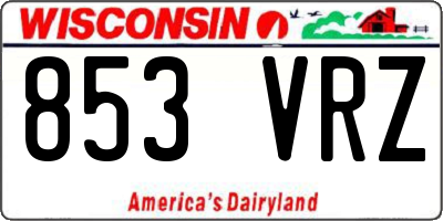 WI license plate 853VRZ