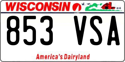 WI license plate 853VSA