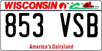 WI license plate 853VSB