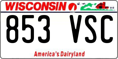 WI license plate 853VSC