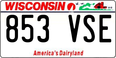 WI license plate 853VSE