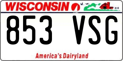 WI license plate 853VSG