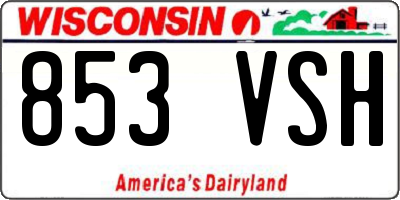 WI license plate 853VSH