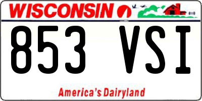 WI license plate 853VSI