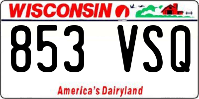 WI license plate 853VSQ