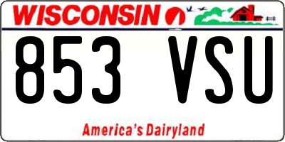 WI license plate 853VSU