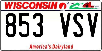 WI license plate 853VSV