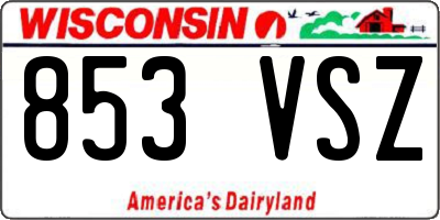 WI license plate 853VSZ